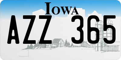 IA license plate AZZ365