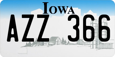 IA license plate AZZ366