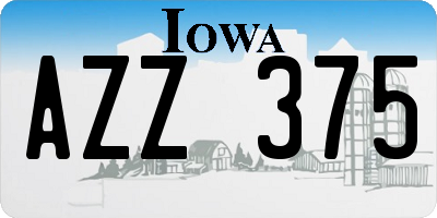 IA license plate AZZ375