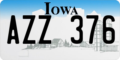 IA license plate AZZ376