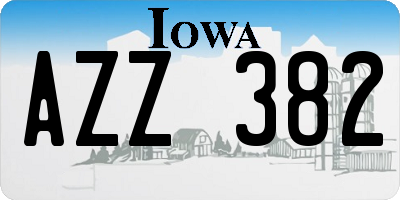 IA license plate AZZ382