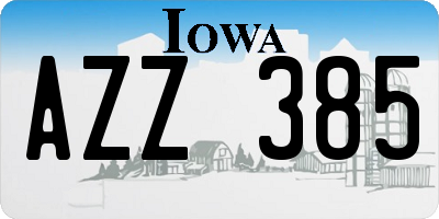IA license plate AZZ385