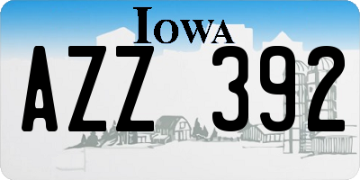 IA license plate AZZ392