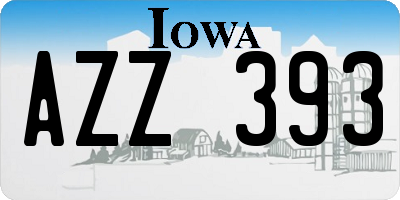 IA license plate AZZ393