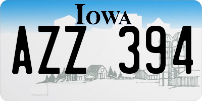 IA license plate AZZ394