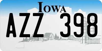 IA license plate AZZ398