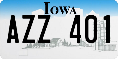 IA license plate AZZ401