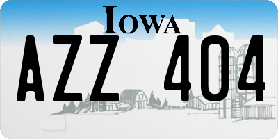 IA license plate AZZ404