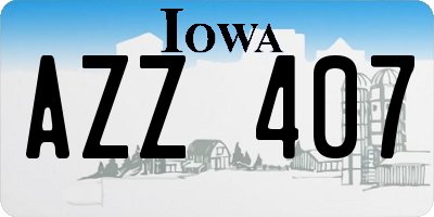 IA license plate AZZ407