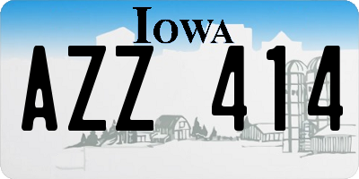 IA license plate AZZ414