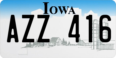 IA license plate AZZ416
