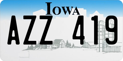 IA license plate AZZ419