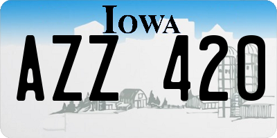 IA license plate AZZ420