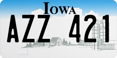 IA license plate AZZ421