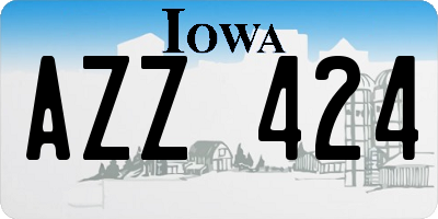 IA license plate AZZ424