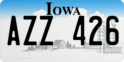 IA license plate AZZ426