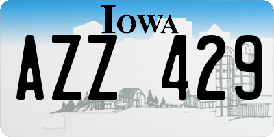 IA license plate AZZ429