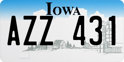 IA license plate AZZ431