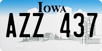 IA license plate AZZ437