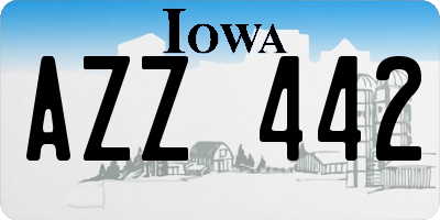 IA license plate AZZ442
