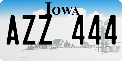 IA license plate AZZ444