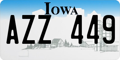 IA license plate AZZ449