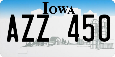 IA license plate AZZ450