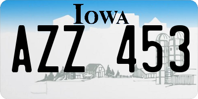 IA license plate AZZ453