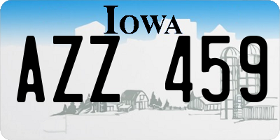 IA license plate AZZ459