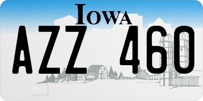 IA license plate AZZ460