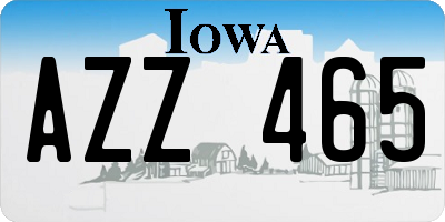 IA license plate AZZ465