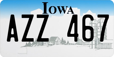 IA license plate AZZ467