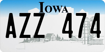 IA license plate AZZ474