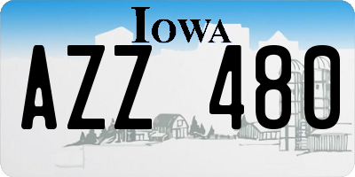 IA license plate AZZ480