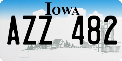 IA license plate AZZ482