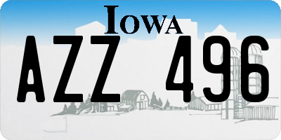 IA license plate AZZ496