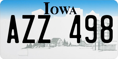 IA license plate AZZ498