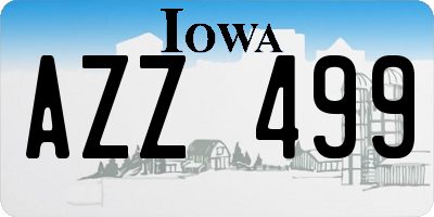 IA license plate AZZ499
