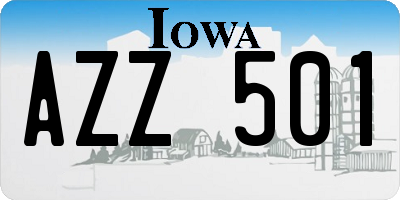 IA license plate AZZ501