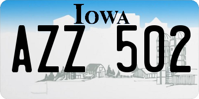 IA license plate AZZ502