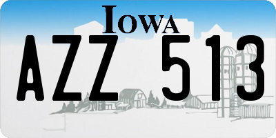 IA license plate AZZ513