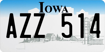IA license plate AZZ514