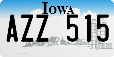 IA license plate AZZ515