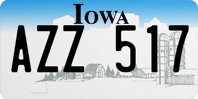IA license plate AZZ517