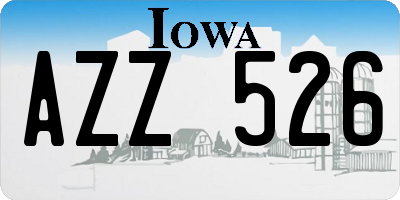IA license plate AZZ526