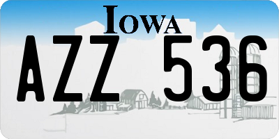 IA license plate AZZ536