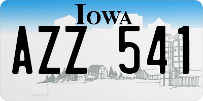 IA license plate AZZ541