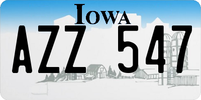 IA license plate AZZ547