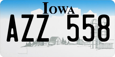 IA license plate AZZ558