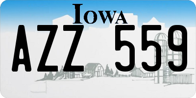 IA license plate AZZ559